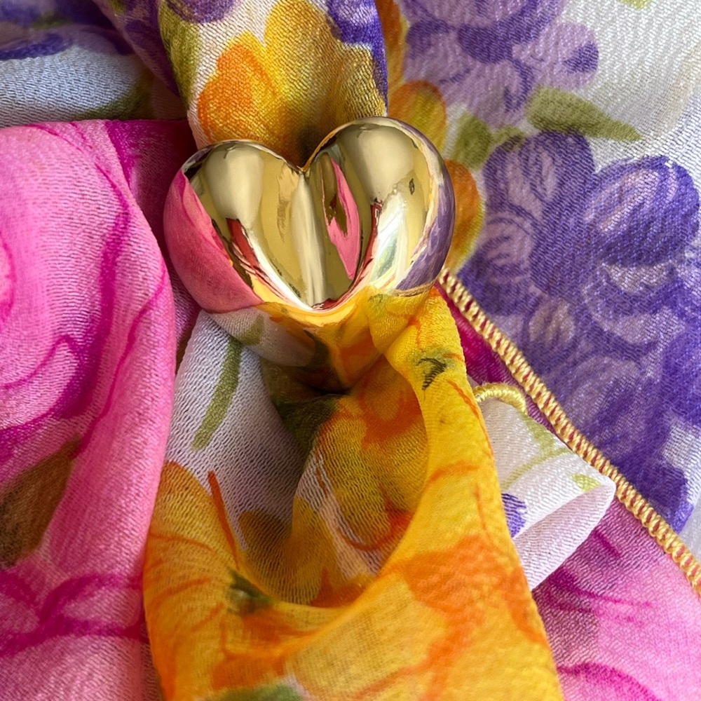 Pretty Bird Gold Plated Adjustable Puffy Heart Ring NEW! - Picture 2 of 5